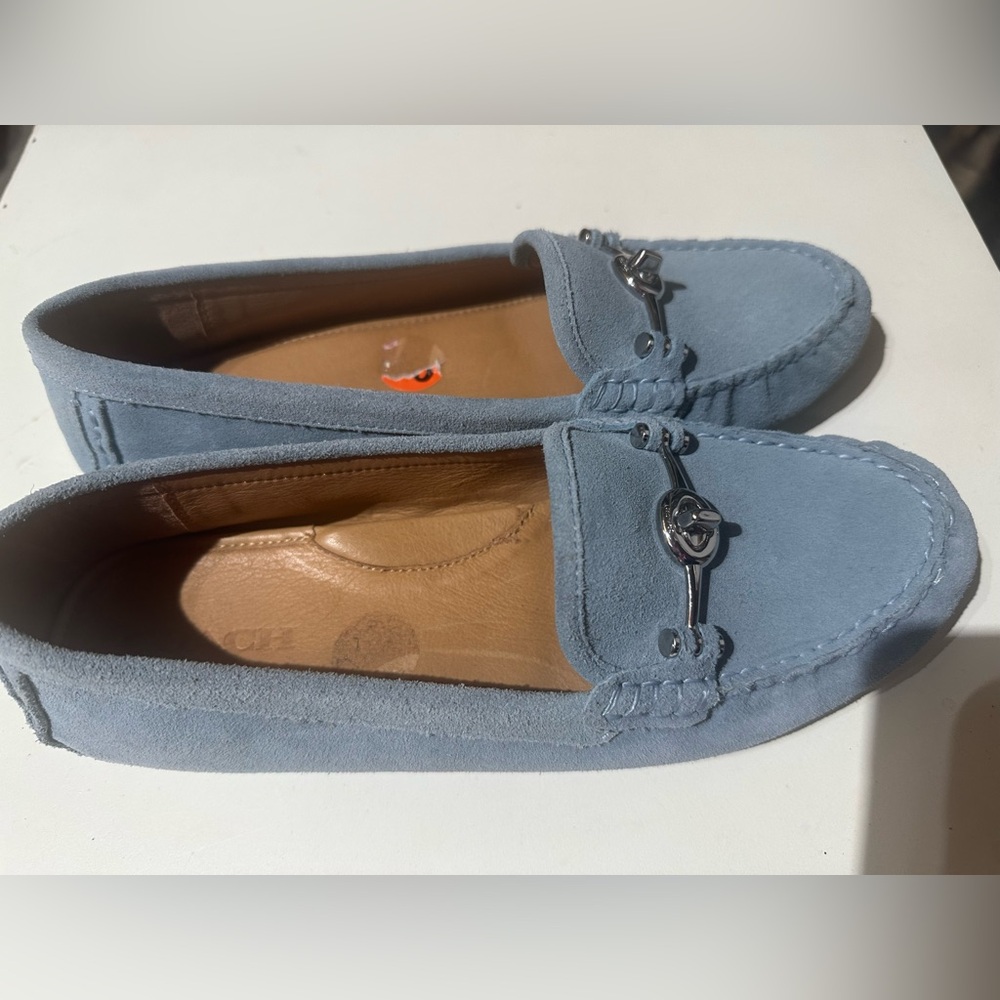 Coach Light Blue Suede Loafers- preloved -9.5